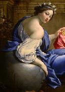 Simon Vouet Low resolution detail of the muse Urania from The Muses Urania and Calliope oil painting